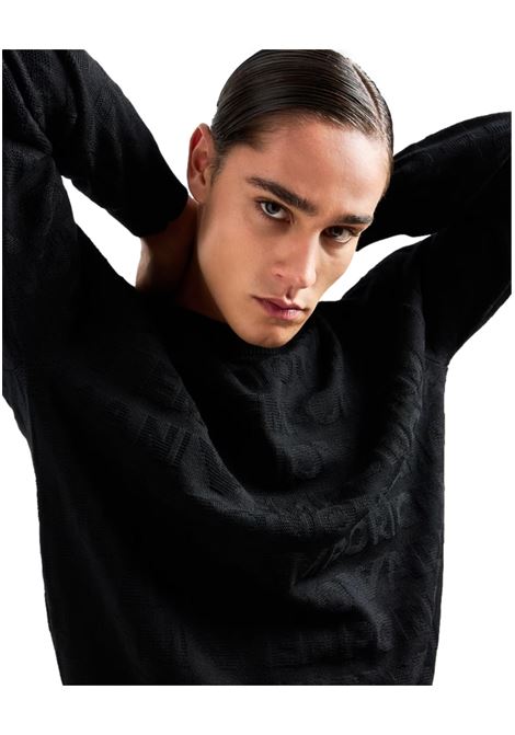 MAGLIONE IN LANA VERGINE MOTIVO LINKS CON INSTARSIO LOGO LETTERING EMPORIO ARMANI | Maglie | 6D1MXK 1MJNZ0999